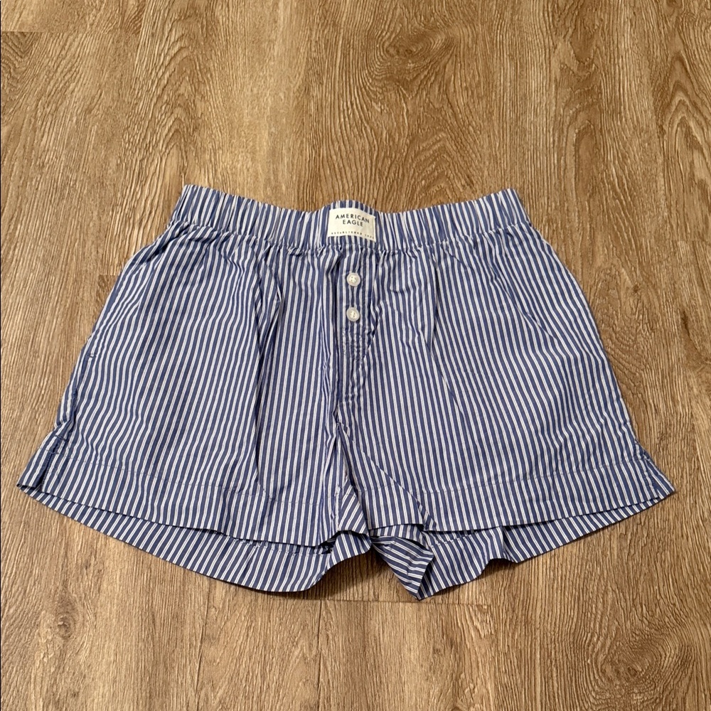 American Eagle Blue Stripe Shorts